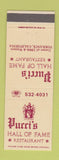 Matchbook Cover - Pucci's Hall of Fame Restaurant Torrance CA