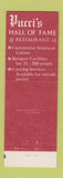 Matchbook Cover - Pucci's Hall of Fame Restaurant Torrance CA