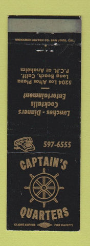 Matchbook Cover - Captain's Quarters Restaurant Long Beach CA WORN