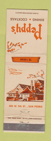 Matchbook Cover - Peppy's Restaurant San Pedro CA