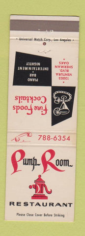 Matchbook Cover - Pump Room Restaurant Sherman Oaks CA