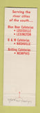 Matchbook Cover - Restaurants Block Inflation Memphis TN Nashville WEAR