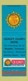 Matchbook Cover - Quality Court Motel Memphis TN WEAR