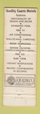 Matchbook Cover - Quality Court Motel Memphis TN WEAR