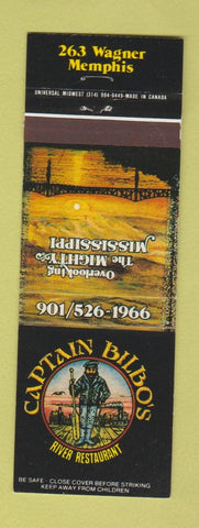 Matchbook Cover - Captain Bilbo's River Restaurant Memphis TN