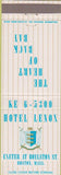 Matchbook Cover - Hotel Lenox Boston MA