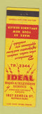 Matchbook Cover - Ideal Radio TV Service Buffalo NY