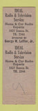 Matchbook Cover - Ideal Radio TV Service Buffalo NY
