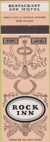 Matchbook Cover - Rock Inn  and  Motel Adrian MI