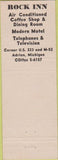 Matchbook Cover - Rock Inn  and  Motel Adrian MI