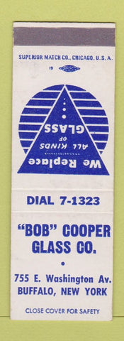 Matchbook Cover - Bob Cooper Glass Buffalo NY SAMPLE WEAR