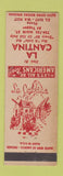 Matchbook Cover - La Cantina Restaurant Italian Buffalo NY