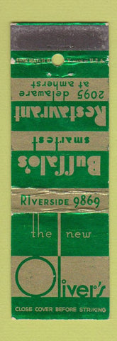 Matchbook Cover - Oliver's Restaurant Buffalo NY WEAR