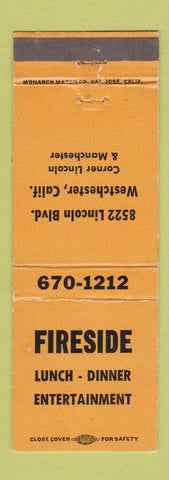 Matchbook Cover - Fireside Restaurant Westchester CA