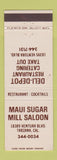 Matchbook Cover - Maui Sugar Mill Saloon Tarzana CA