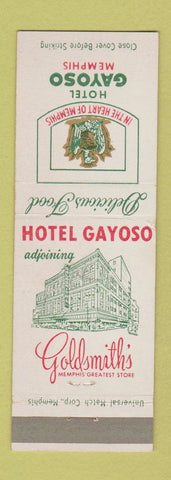 Matchbook Cover - Hotel Gayoso Memphis TN