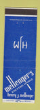 Matchbook Cover - Mellenger's Cocktail Lounge Buffalo NY