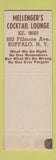 Matchbook Cover - Mellenger's Cocktail Lounge Buffalo NY