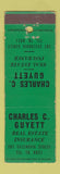 Matchbook Cover - Charles Guyett Real Estate Insurance Buffalo NY WEAR
