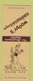 Matchbook Cover - Woody's Smorgas Hamburger Culver City CA