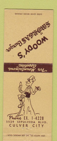 Matchbook Cover - Woody's Smorgas Hamburger Culver City CA