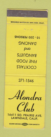 Matchbook Cover - Alondra Club Lawndale CA