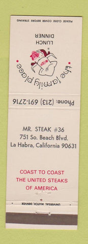 Matchbook Cover - Mr Steak La Habra CA