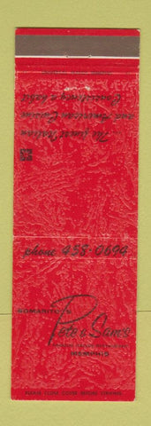 Matchbook Cover - Bomarito's Pete & Sam's Italian Memphis TN