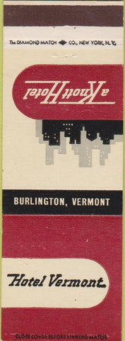 Matchbook Cover - Hotel Vermont Burlington VT