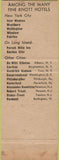 Matchbook Cover - Hotel Vermont Burlington VT