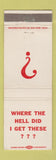 Matchbook Cover - O'Connell's Barn Feed Room San Diego CA