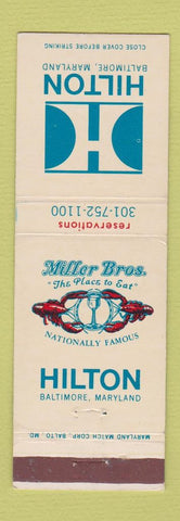 Matchbook Cover - Hilton Hotel Baltimore MD
