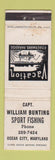 Matchbook Cover - William Bunting Sport Fishing Ocean City MD WEAR