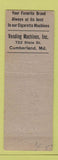 Matchbook Cover - Porter's Restaurant Cumberland MD