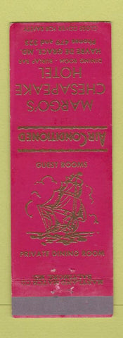 Matchbook Cover - Margo's Chesapeake Hotel Havre De Grace MD low phone #