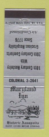 Matchbook Cover - Maryland Inn Annapolis MD