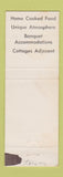 Matchbook Cover - Cozy Restaurant Thurmont MD