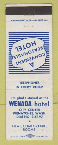 Matchbook Cover - Wenada Hotel Wenatchee WA