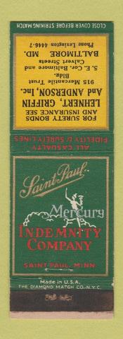 Matchbook Cover - Lehnert Griffin Anderson Insurance Baltimore MD WEAR