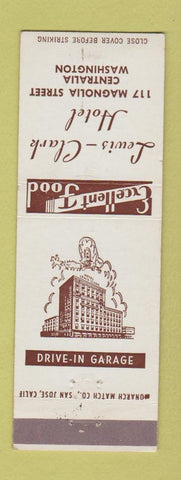 Matchbook Cover - Lewis and Clark Hotel Centralia WA