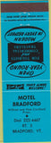 Matchbook Cover - Motel Bradford Bradford VT