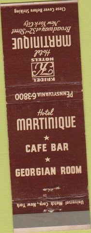 Matchbook Cover - Hotel Martinique New York City
