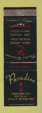 Matchbook Cover - Paradise Chinese Restaurant Rockville MD