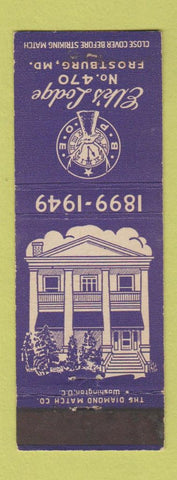 Matchbook Cover - Elks Lodge Frostburg MD WEAR