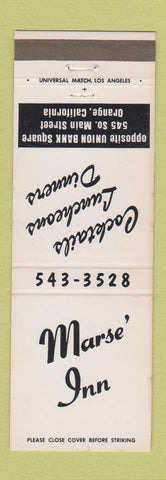 Matchbook Cover - Marse Inn Orange CA