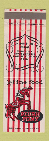 Matchbook Cover - Plush Pony Redondo Beach CA