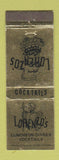 Matchbook Cover - Lorenzo's Restaurant Orange Santa Ana Laguna Hills CA