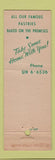 Matchbook Cover - Pumpernik's Restaurant Miami Beach FL