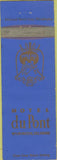 Matchbook Cover - Hotel Du Pont Wilmington DE