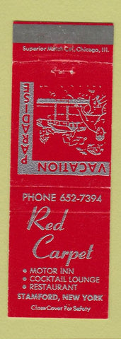 Matchbook Cover - Red Carpet Motor Inn Stamford NY